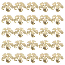 50Pcs DIY Copper Hairpin Charms Golden Flower Headdress Craft Supplies