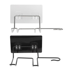 2 Stuks Haardrogerhouder Deurhaak Boorbehoefte (Zwart, Wit)