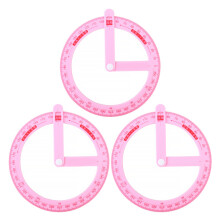 3pcs plastic protractor for school, teaching tool for students and teachers