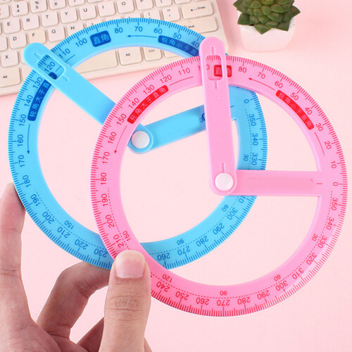 3pcs plastic protractor for school, teaching tool for students and teachers 2