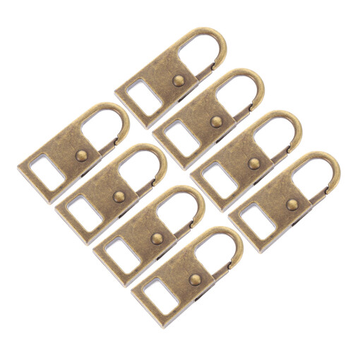 8Pcs Alloy Golden Zipper Puller DIY Easy Install Replacement Tags