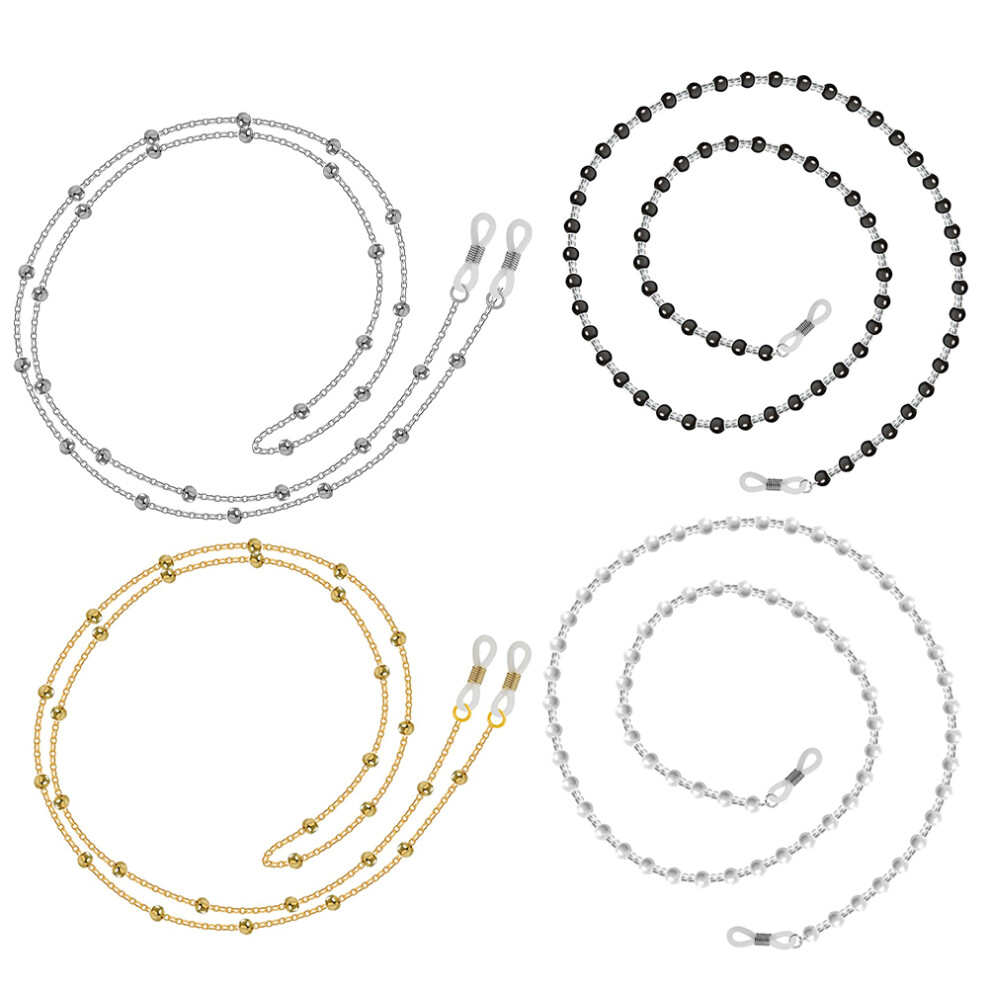 Villcase Eyeglass Chains Copper Acrylic 4Pcs 27.6X0.15in