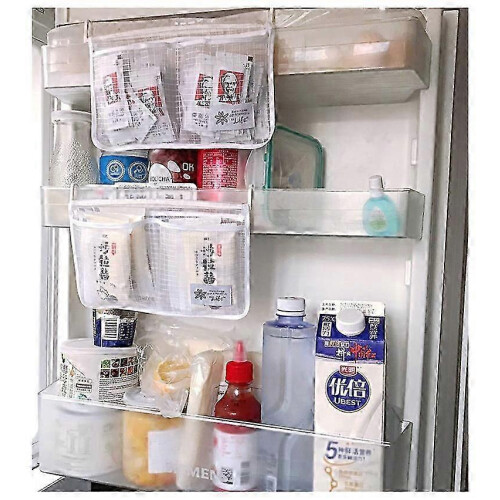 Hanging Refrigerator Storage Bag, Double Compartment Refrigerator Storage Bag 2