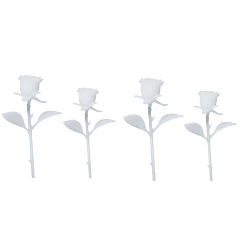 4pcs diy crystal epoxy rose model 30mm 35mm white for home decor
