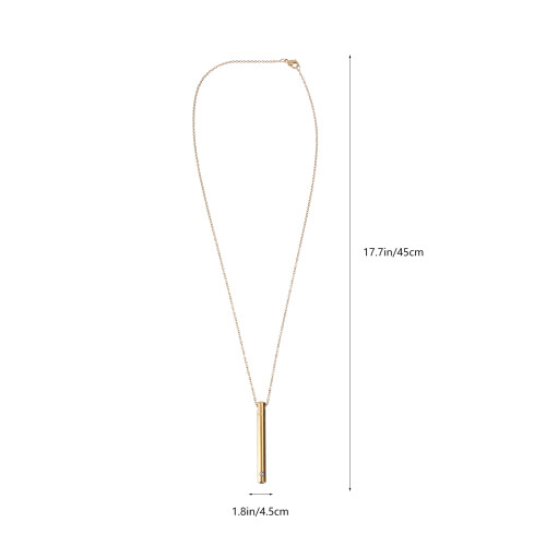 1Pc Golden Cylindrical Titanium Ash Keepsake Necklace Elegant Pendant 1