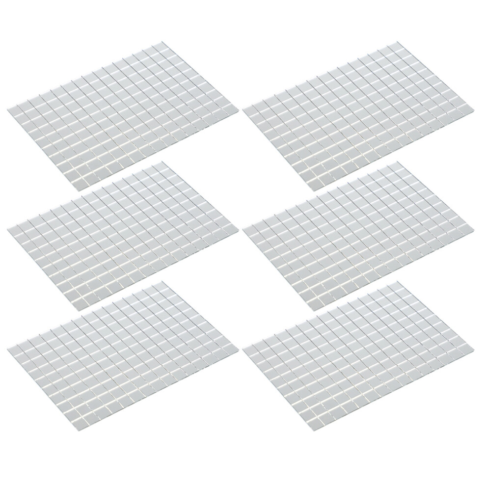 6 Pcs Mosaic Tile Stickers, Glass Mirror Wall Decals 3301461420121