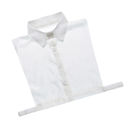 women solid color shirt with detachable square false collar (white)