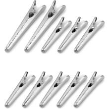 10 Pcs Stainless Steel Alligator Clips for Food Bags, 2 Sizes, for Kitchen and Home Food Storage (3, 4, 5) - Qin