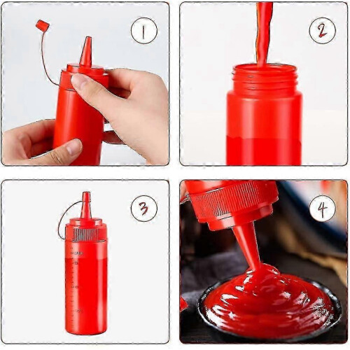 3 Pack Squeeze Bottles, 227ml Plastic Squeeze Bottle, 250ml Maple Syrup Dispenser 2