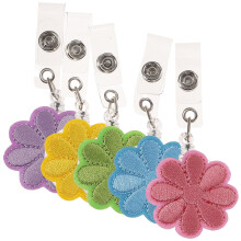 5pcs flower badge reel with clip for id name tag holder retractable
