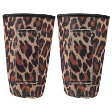 Set of 2 Leopard Print Coffee Sleeves with Handle for Cold Drinks