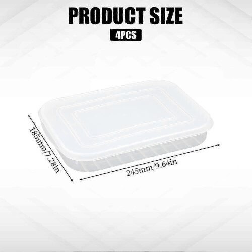 Set of 4 Stackable Cheese Boxes for Flat and Low Cheese Box (Clear) 1
