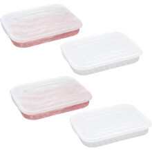 Set of 4 Stackable Cheese Boxes for Flat and Low Cheese Box (Clear)