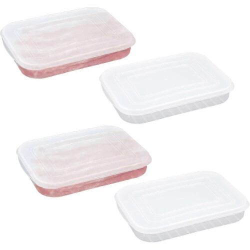 Set of 4 Stackable Cheese Boxes for Flat and Low Cheese Box (Clear)