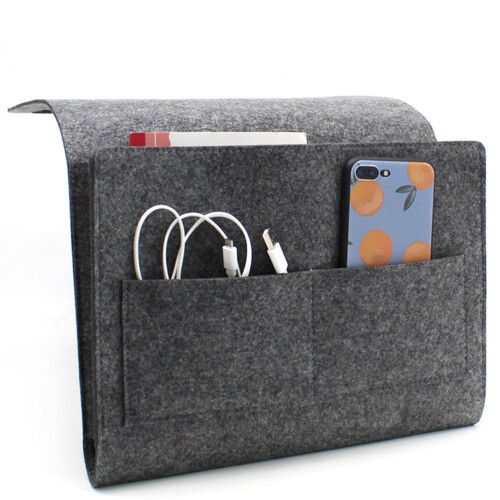 Bedside Storage Bag Compartments Wall Hanging Pocket Large-Capacity