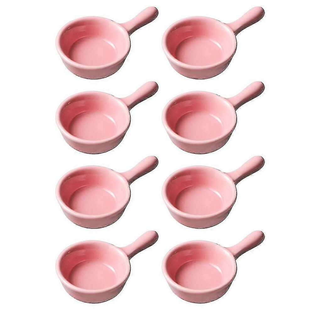 （Pink） 8pcs Ceramic Sauce Dishes P Dipping Sets Set Mini L Colorful Ketchup Side Dish Tableware Condiment Relish Plate Seasoning Soy Sauce Dishes