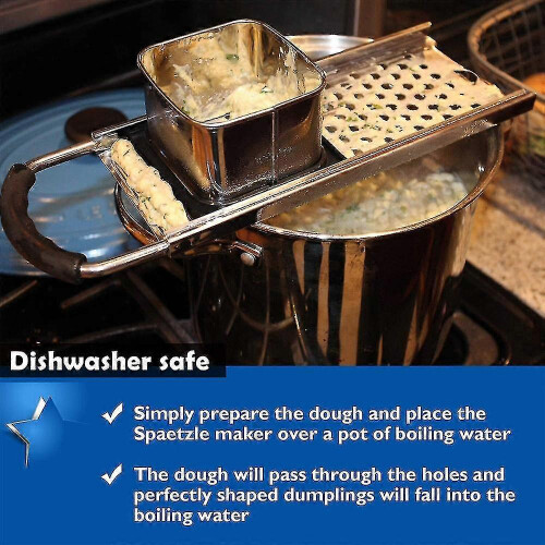 Stainless steel spaetzle maker with comfortable handle 2