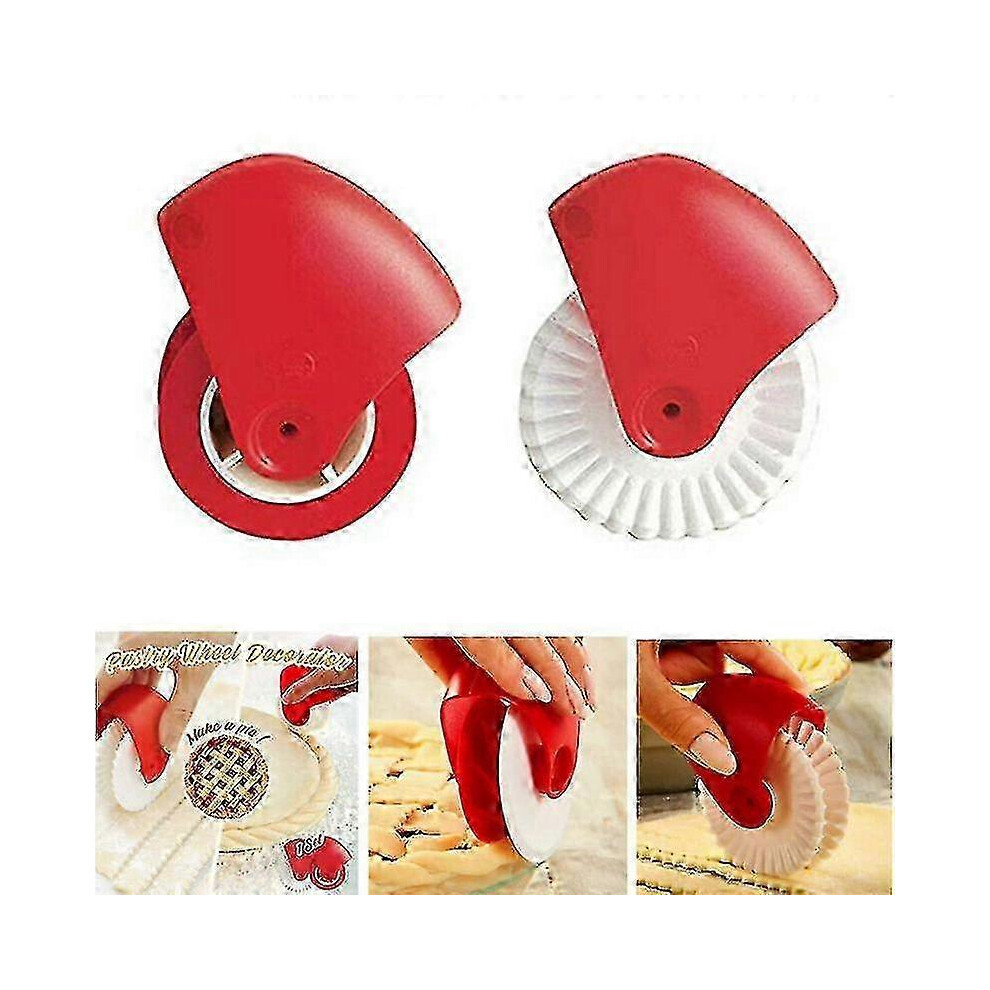 Decorative Pastry Wheel and Pastry Cutter, Beautiful Pie Crust, Pizza, Lattice Decorating Tools, Plastic Pie Cutter, Lattice Cutter P