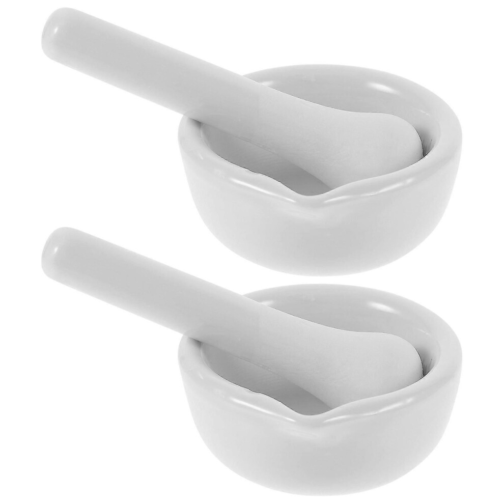 Set of 2/4 portable porcelain mortars with pestle for medicines
