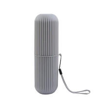 (Grey) Toothbrush & Toothpaste Case | Travel Dental Holder Kit | UK