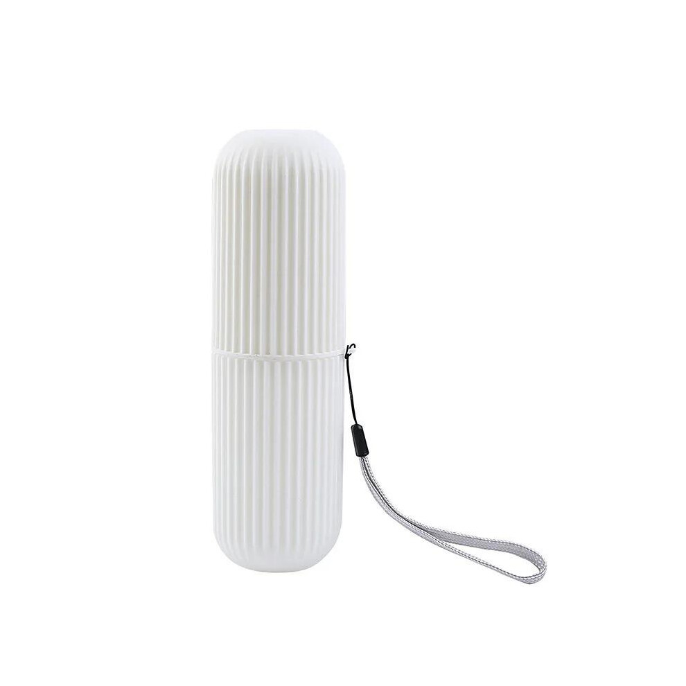 White (White) Toothbrush & Toothpaste Case | Travel Dental Holder Kit | Uk