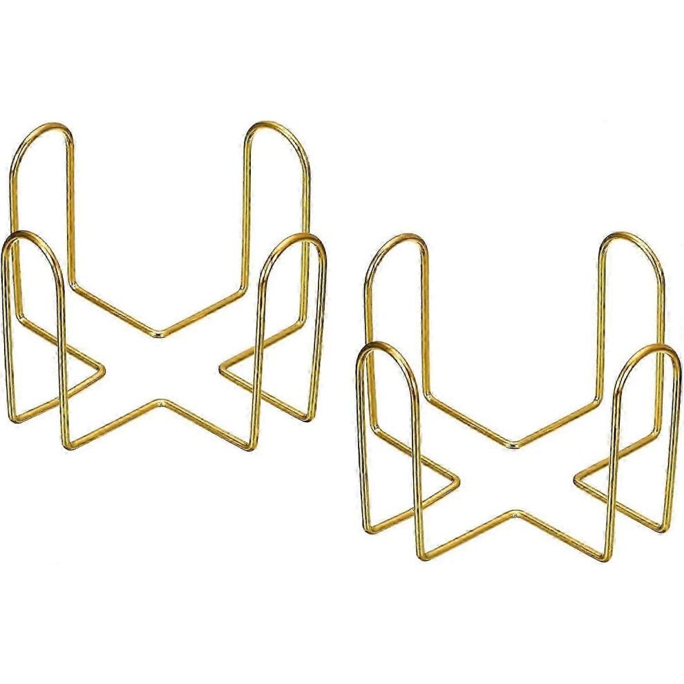 Coaster Holder, 2 Pieces 2.17 Inch - Metal Storage Rack for Round and Square Coasters, Holds 6 Coasters (Gold)