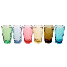 (420ml) 330/420/470ml Colorful Plastic Cups Reusable Drinking Glasses for Picnic Party 6 Set