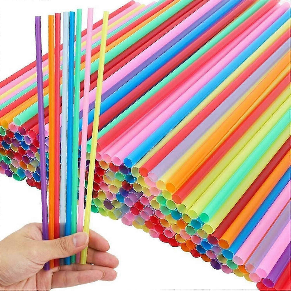 500 Pack Plastic Straws, 10.3 ft, Assorted Colors
