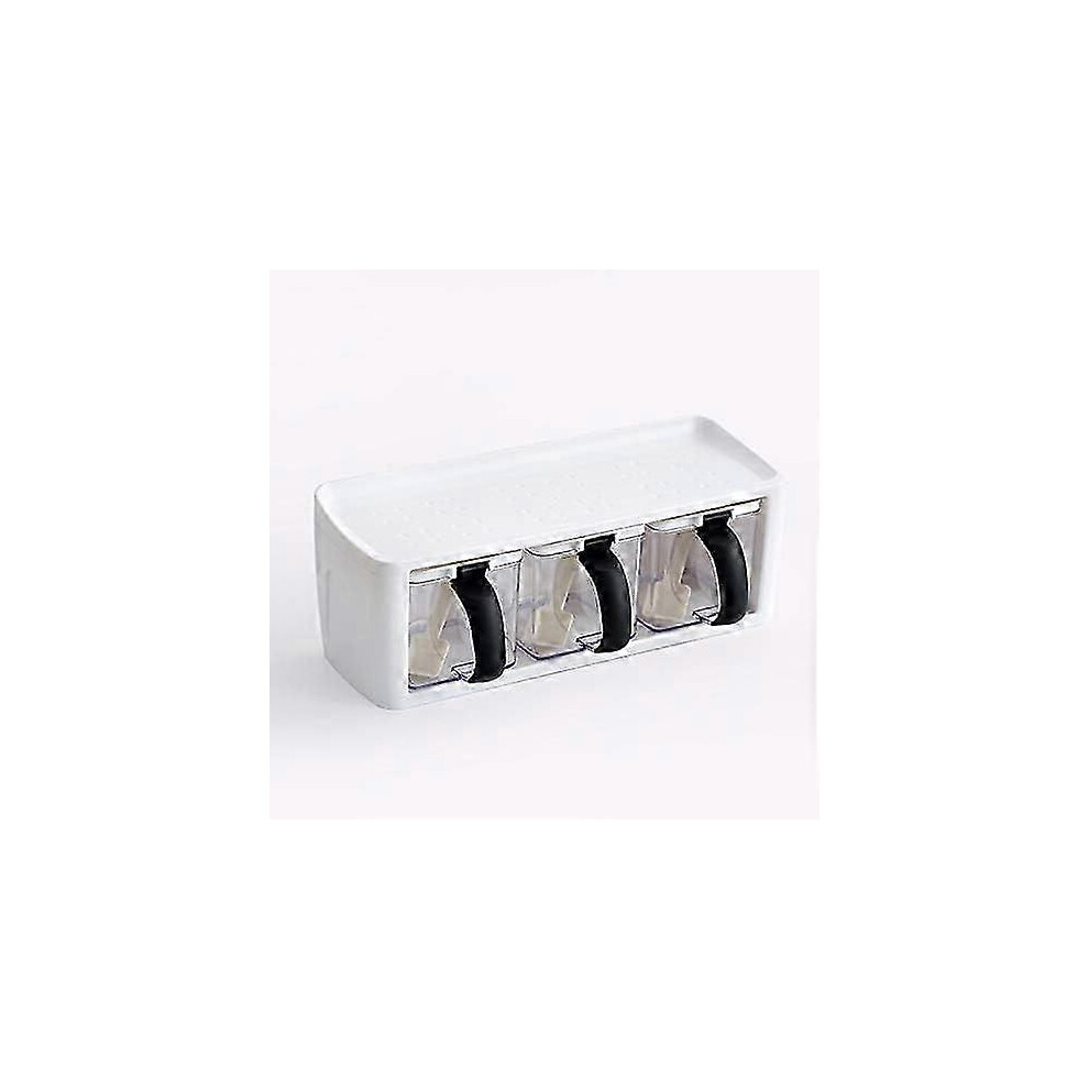 Plastic Spice Rack Stackable Storage Boxes Spice Jars with Handle Spoon Kitchen Storage Container