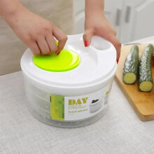 (White, one-size) 1 Piece Salad Spinner, Kitchen Vegetable Dryer Spinner, Manual Fruit & Vegetable Draining Bowl, Kitchen Gadgets