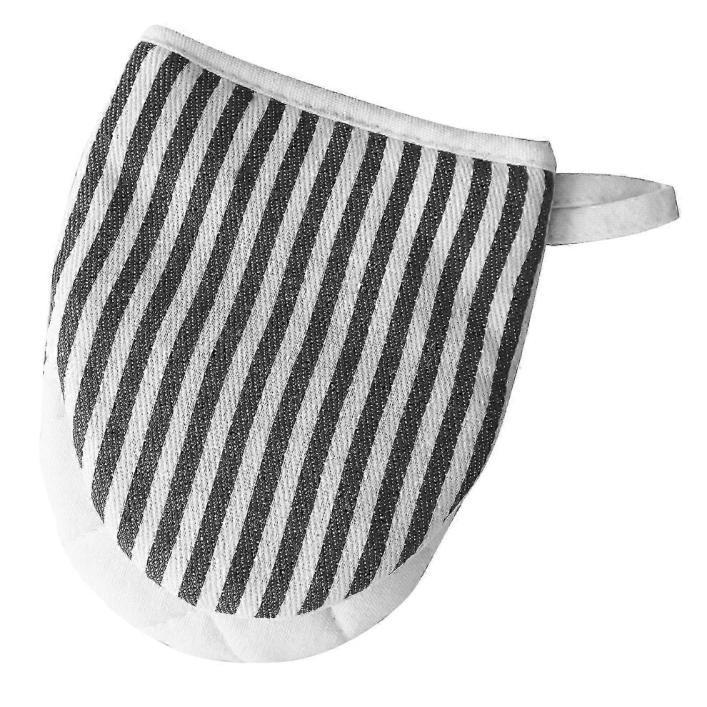 Unisex Heat Resistant Microwave Oven Gloves, Thick Cotton Mittens With Drawstring And Striped Pattern