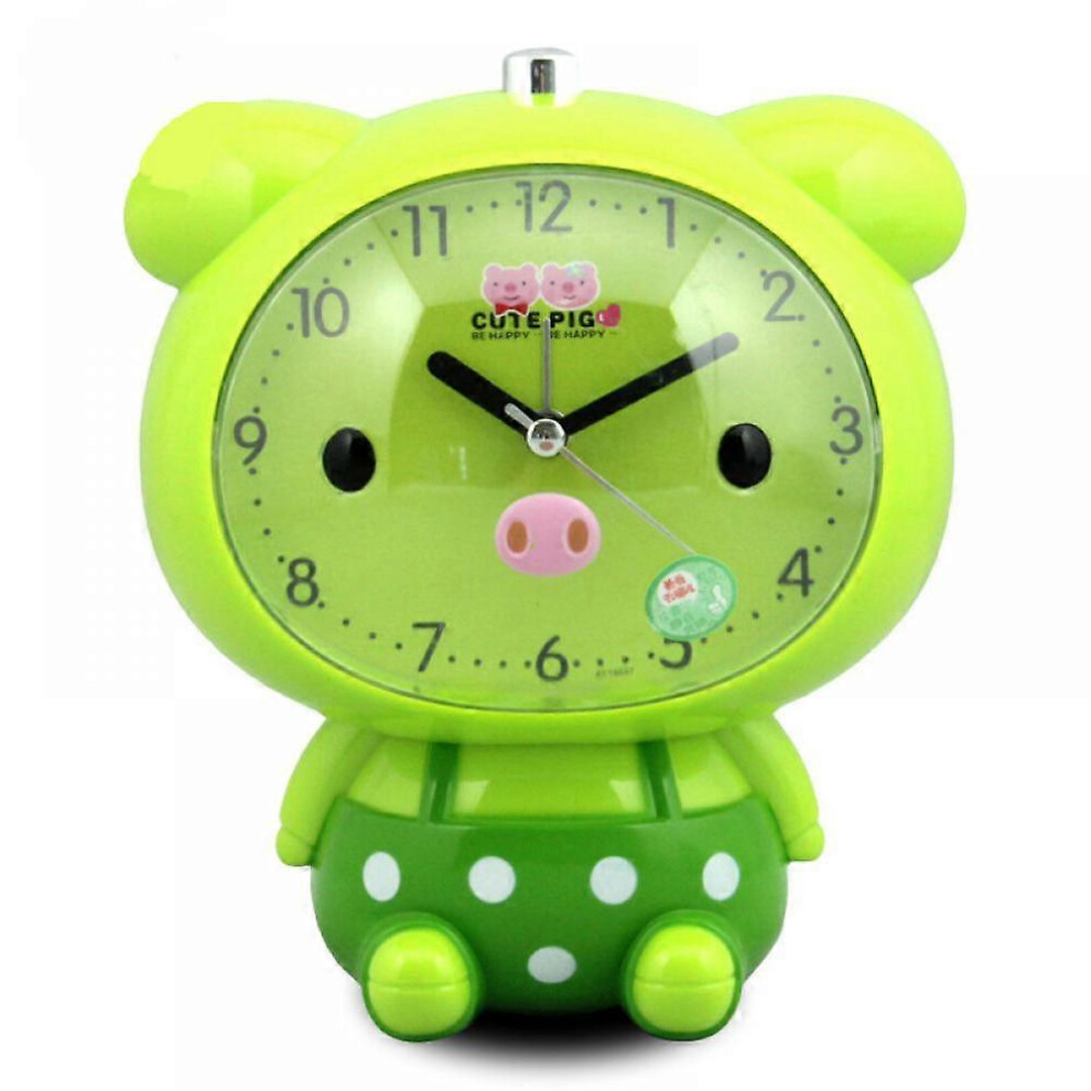 Kikidex (As Show, One Size) Saytay Alarm Clocks For Bedrooms, Cartoon Alarm Clock Piggy Pig Clock Night Student Children's Home Decoration Desktop Light