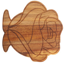 rose shaped wooden cutting board for cheese and fruit