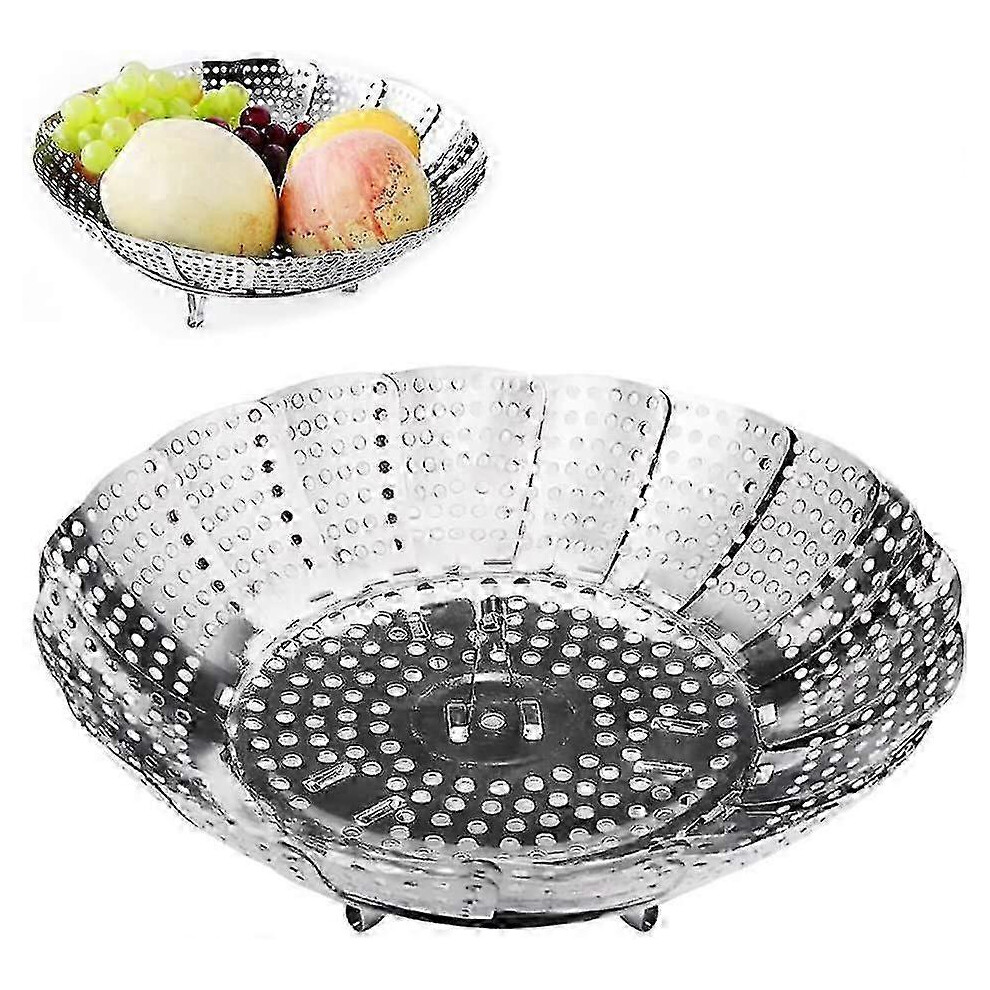 Foldable and Adjustable Stainless Steel Vegetable Steamer