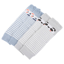2Pairs Blue Children Medium Tube Socks Thick Cotton Warm Anti-Slip