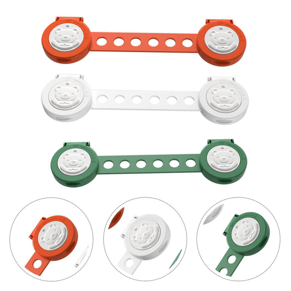 3Pcs Child Safety Locks For Cabinet Drawers, Red/Green/White Totority