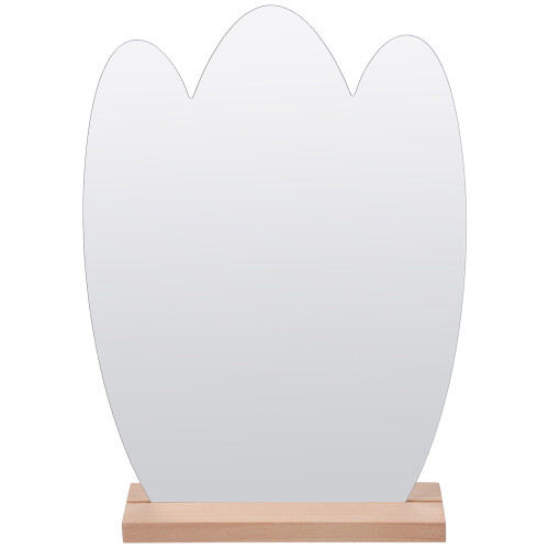 wooden base desktop acrylic makeup mirror for dorm
