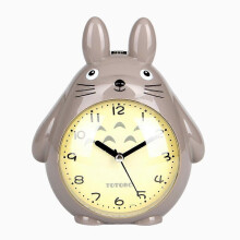 (As show, One size) SAYTAY Alarm Clocks For Bedrooms, Cartoon Alarm Clock Totoro Alarm Clock Night Light, Student Children's Home Decoration Desktop Clock(Grey)