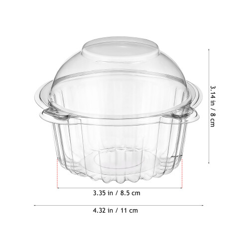 50pcs clear cupcake boxes, small muffin containers for baking, storage 1