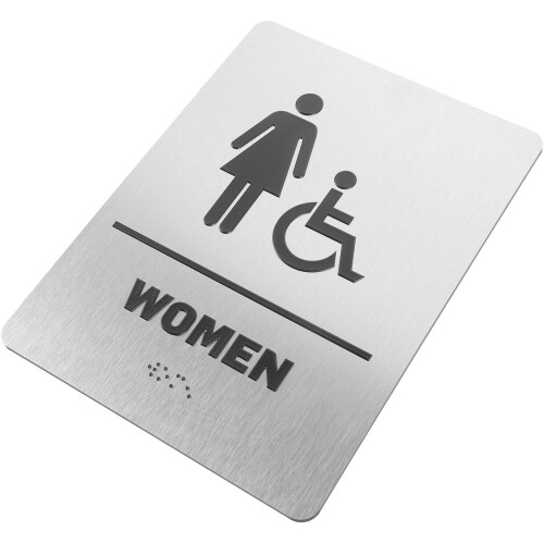 Braille Restroom Signs Women'S Bathroom Indicator And