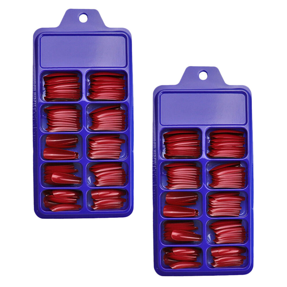 Happyyami 200Pcs Press On False Nails Ballerina Artificial Nail Tips