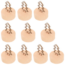 10Pcs Wooden Photo Clip Decorative Table Number Holder Beige
