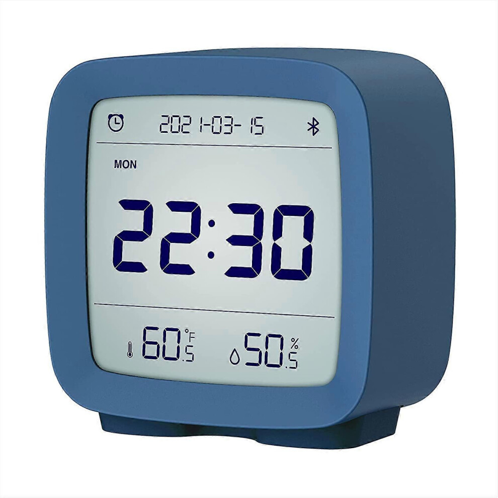 Kikidex (As Show, One Size) Smart Bluetooth Digital Alarm Clock With Multiple Alarms, Battery Operated Small Alarm Clock With Temperature And Humidity Display