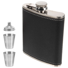 Men'S Hip Flask Black For Boating 1 Set 4.7x3.7in