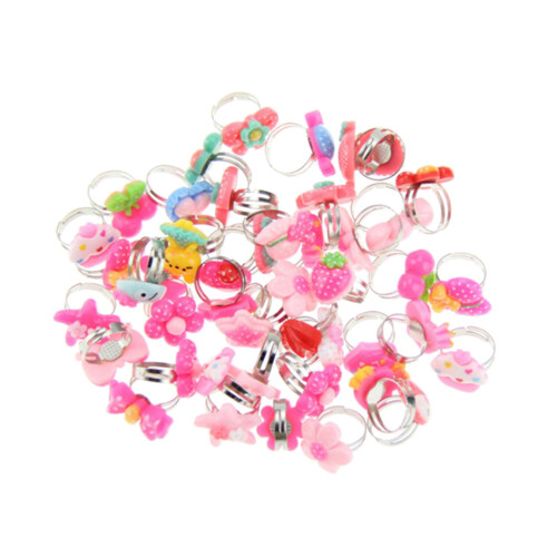 50 kleurrijke plastic ringen speelgoed 2