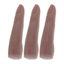 3 flexibele siliconen oefenvingers met gewrichten voor nageltraining