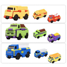 (Construction Vehicles) 2-in-1 Flip Car Toy Flip Racers Transformable Cars Kiddie Corner Dual Design Toys,100% Brand New