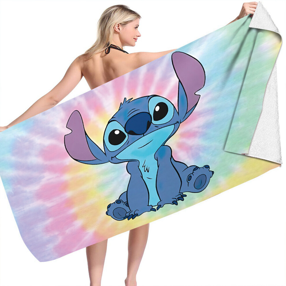(Stitch 7, 60*120cm) Microfiber bath towel double-sided velvet printed beach towel cartoon Stitch-image-OPC-PKRPDMB-NEW