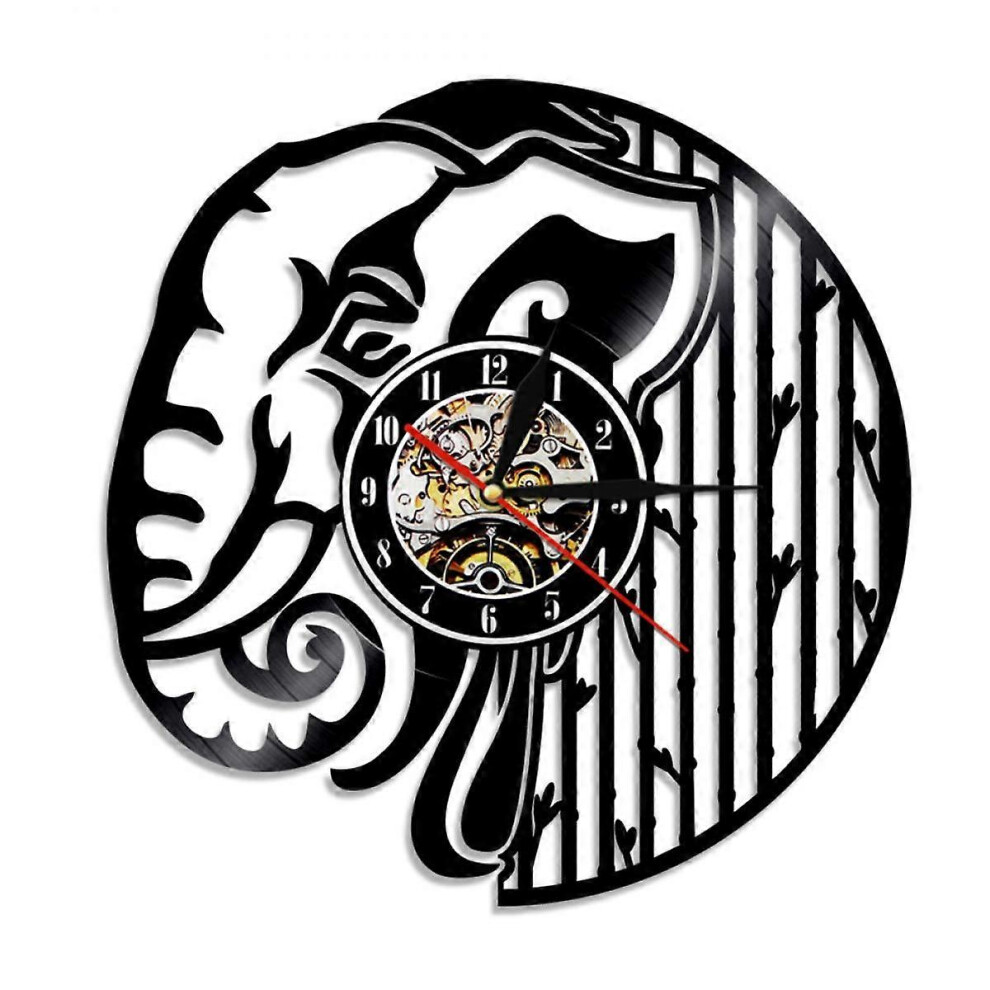 Kikidex (As Show, One Size) Music Vinyl Record Wall Clock - Elephant Trunk Vinyl Wall Clock - Vinyl Clock - Living Room Wall Decor - Unique Gifts For Music L Black