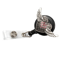 rundes retro-Clip-Bändchen mit Strass, Teleskopschnalle, , pink